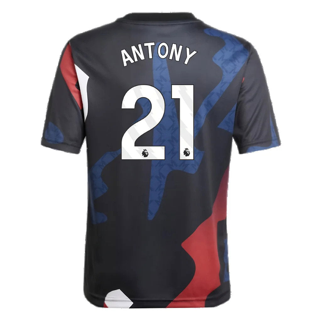 2024-2025 Man Utd Pre-Match Jersey (Black) - Kids (Antony 21)_2