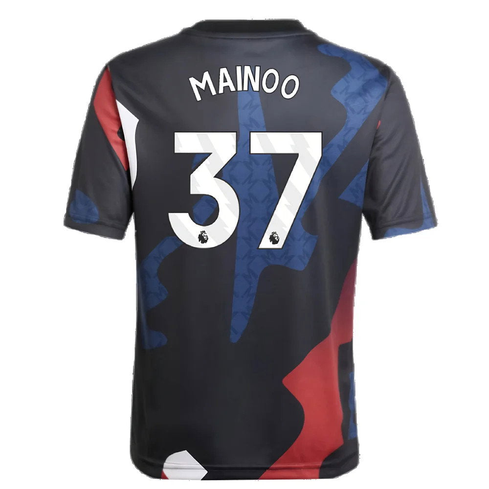 2024-2025 Man Utd Pre-Match Jersey (Black) - Kids (Mainoo 37)_2