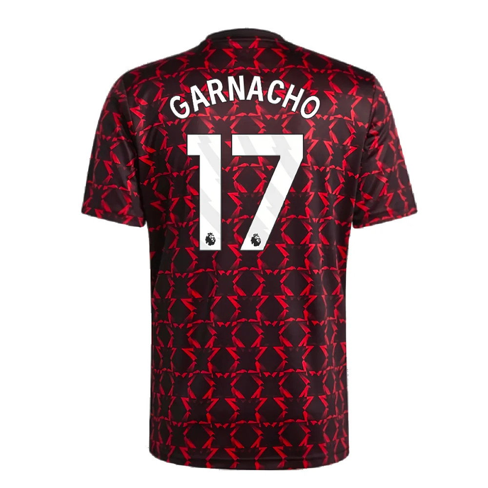 2024-2025 Man Utd Pre-Match Shirt (Black) (Garnacho 17)_2