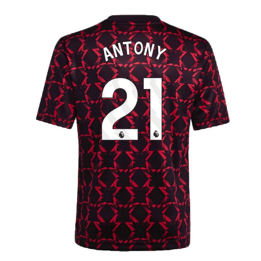2024-2025 Man Utd Pre-Match Shirt (Black) - Kids (Antony 21)_2