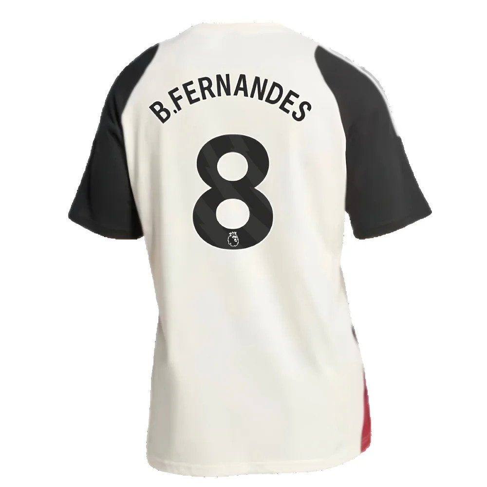 2024-2025 Man Utd Training Tee (Off White) (B.Fernandes 8)_2