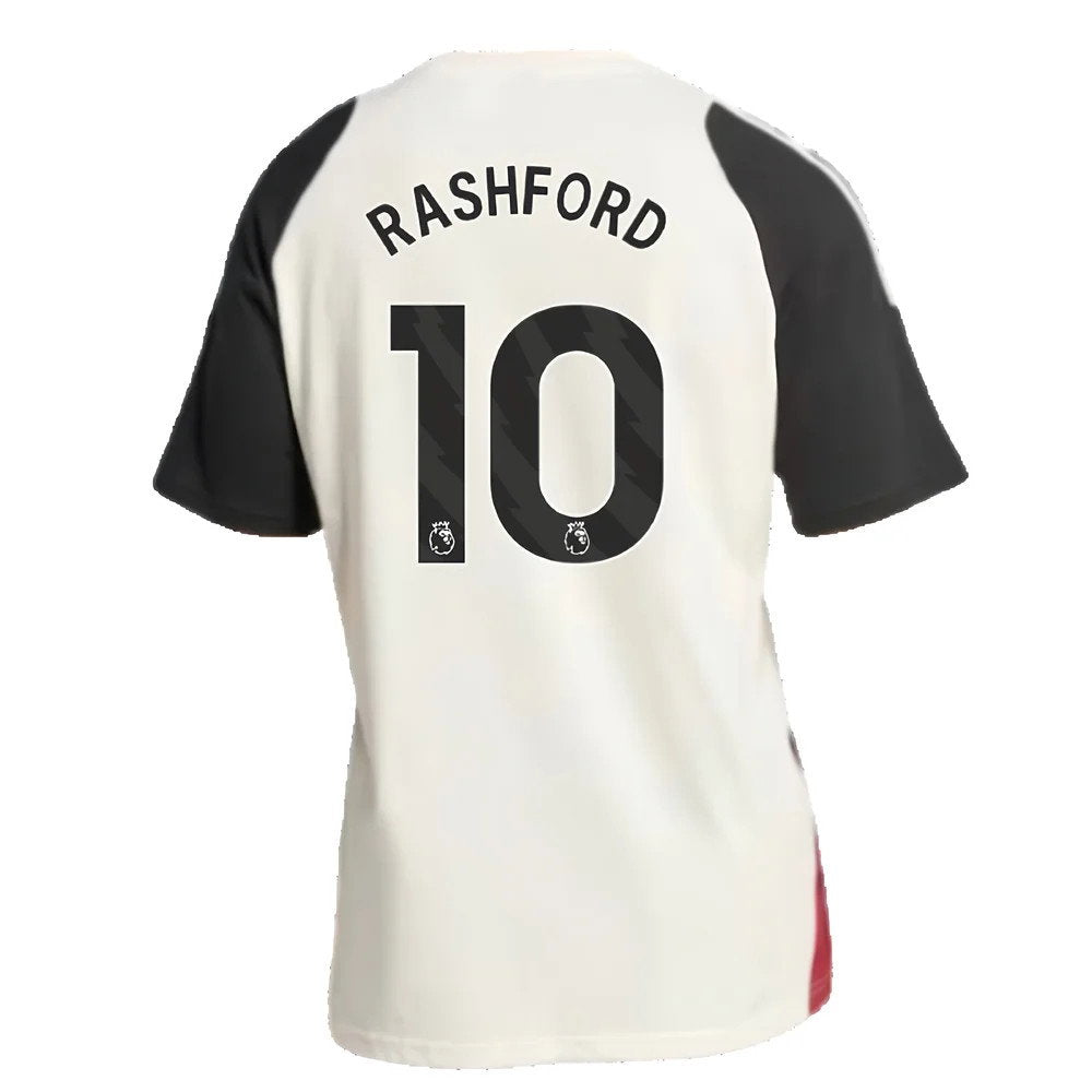 2024-2025 Man Utd Training Tee (Off White) (Rashford 10)_2