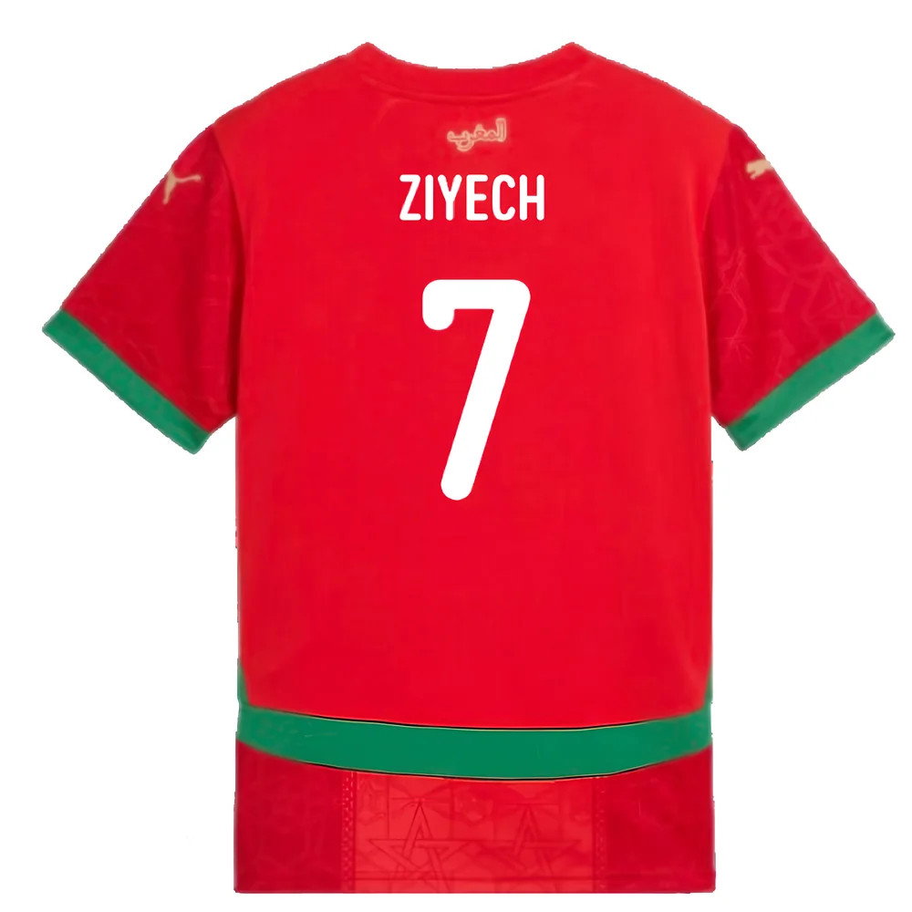 2024-2025 Morocco Home Shirt (Kids) (Ziyech 7)_2
