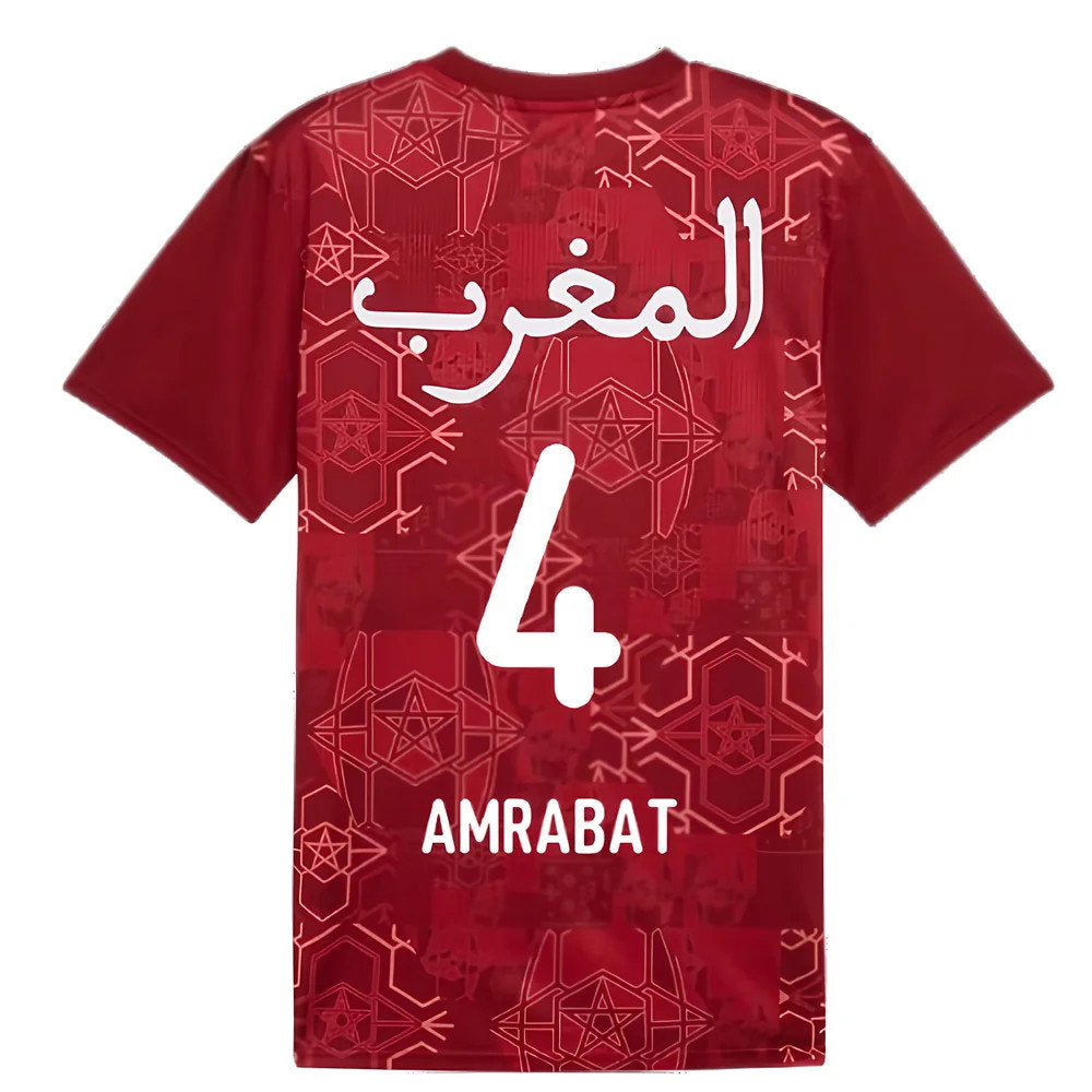 2024-2025 Morocco Prematch SS Jersey (Red) (Amrabat 4)_2
