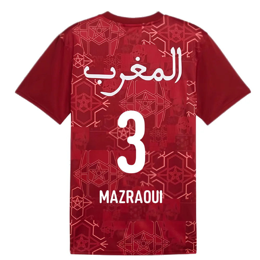 2024-2025 Morocco Prematch SS Jersey (Red) (Mazraoui 3)_2