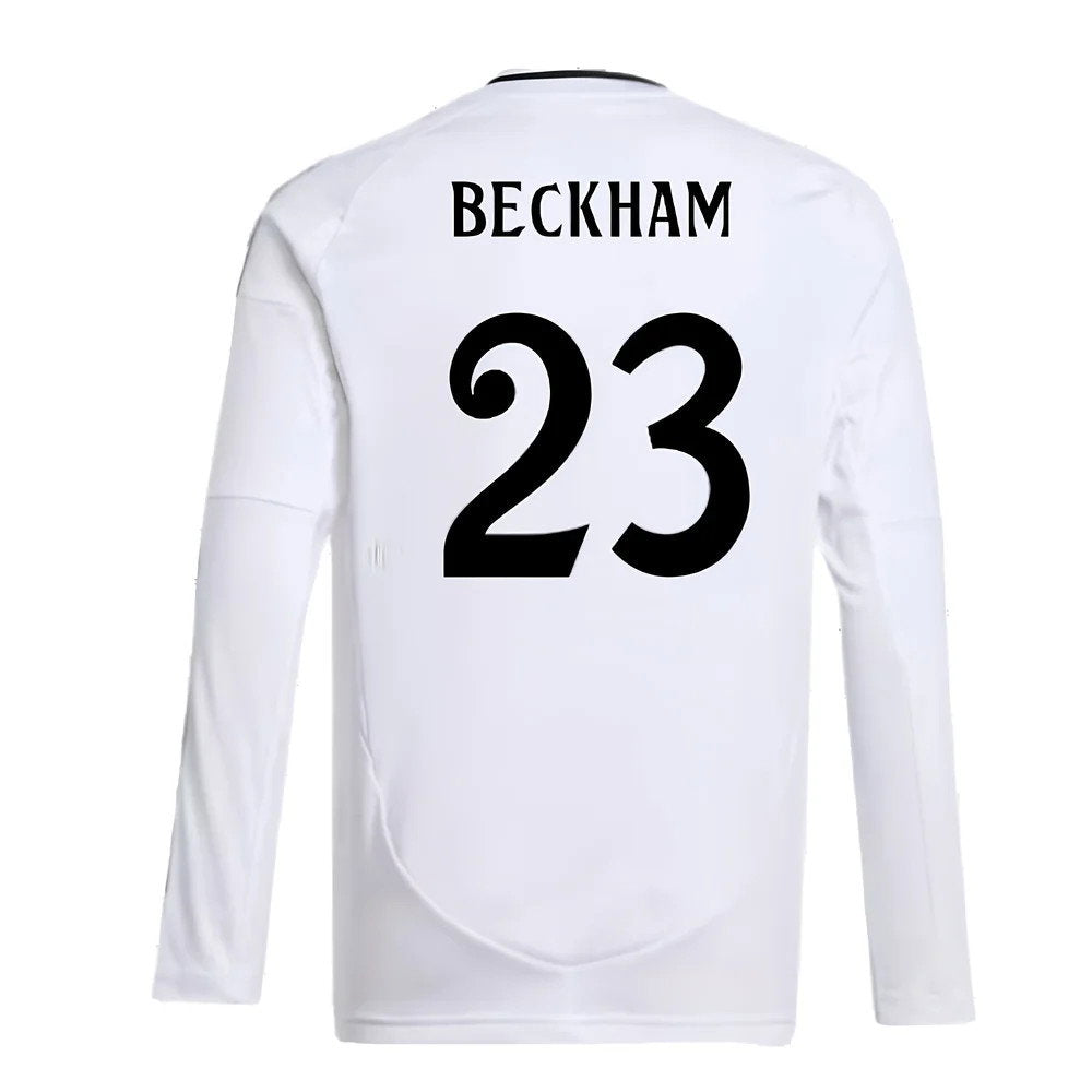 2024-2025 Real Madrid Long Sleeve Home Shirt (Kids) (Beckham 23)_2