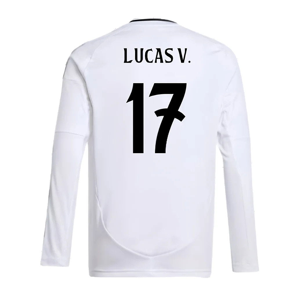 2024-2025 Real Madrid Long Sleeve Home Shirt (Kids) (Lucas V. 17)_2