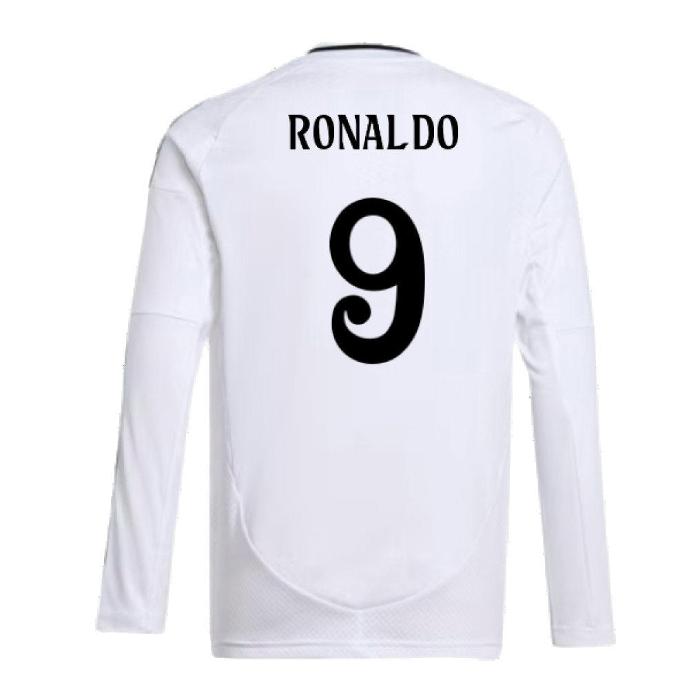 2024-2025 Real Madrid Long Sleeve Home Shirt (Kids) (Ronaldo 9)_2