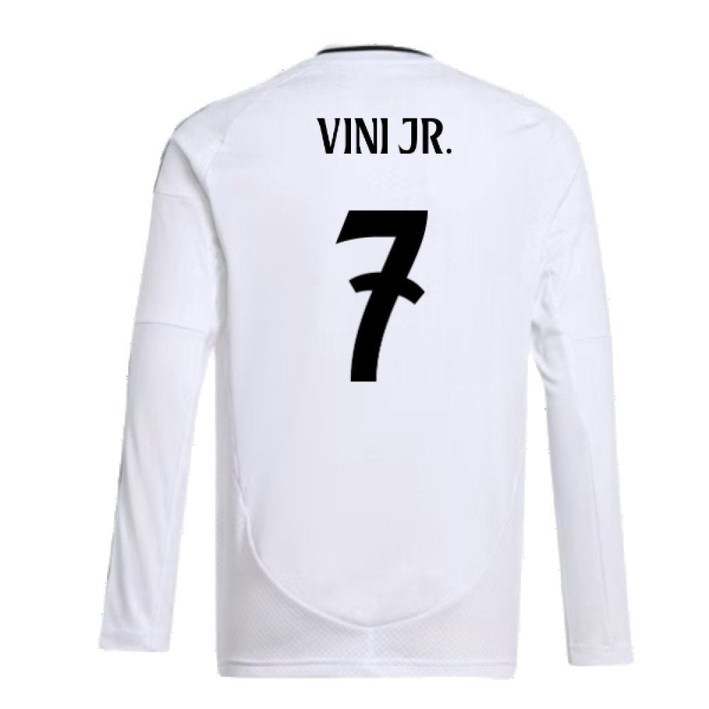 2024-2025 Real Madrid Long Sleeve Home Shirt (Kids) (Vini Jr. 7)_2