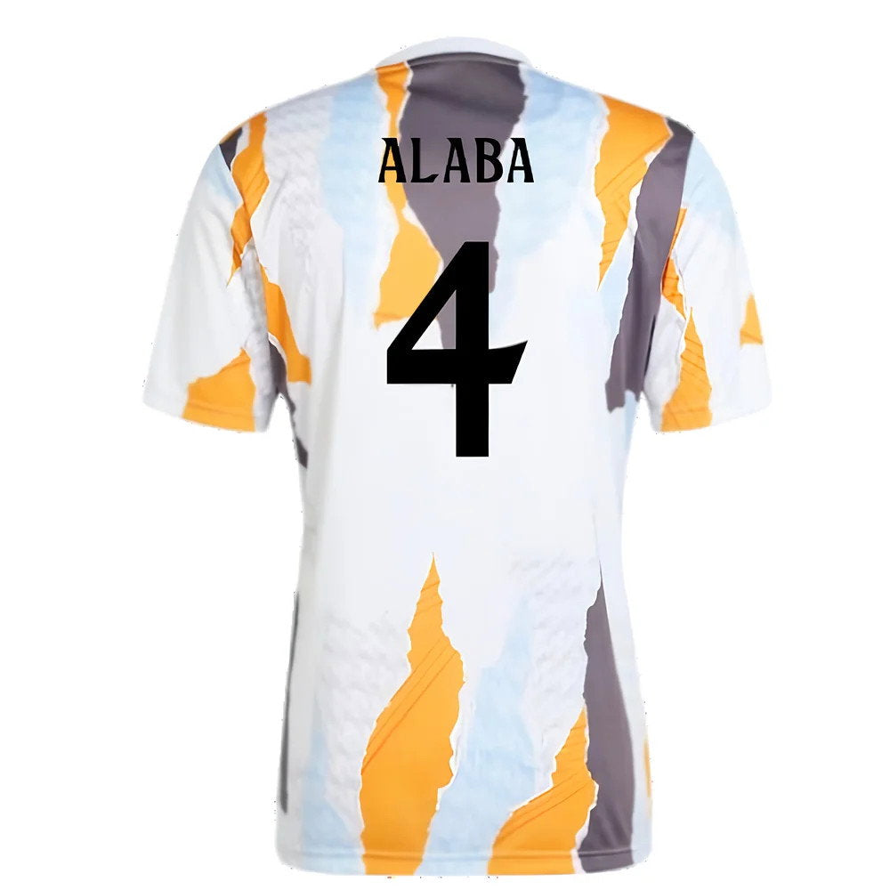 2024-2025 Real Madrid Pre-Match Shirt (White/Crew Orange) (Alaba 4)_2