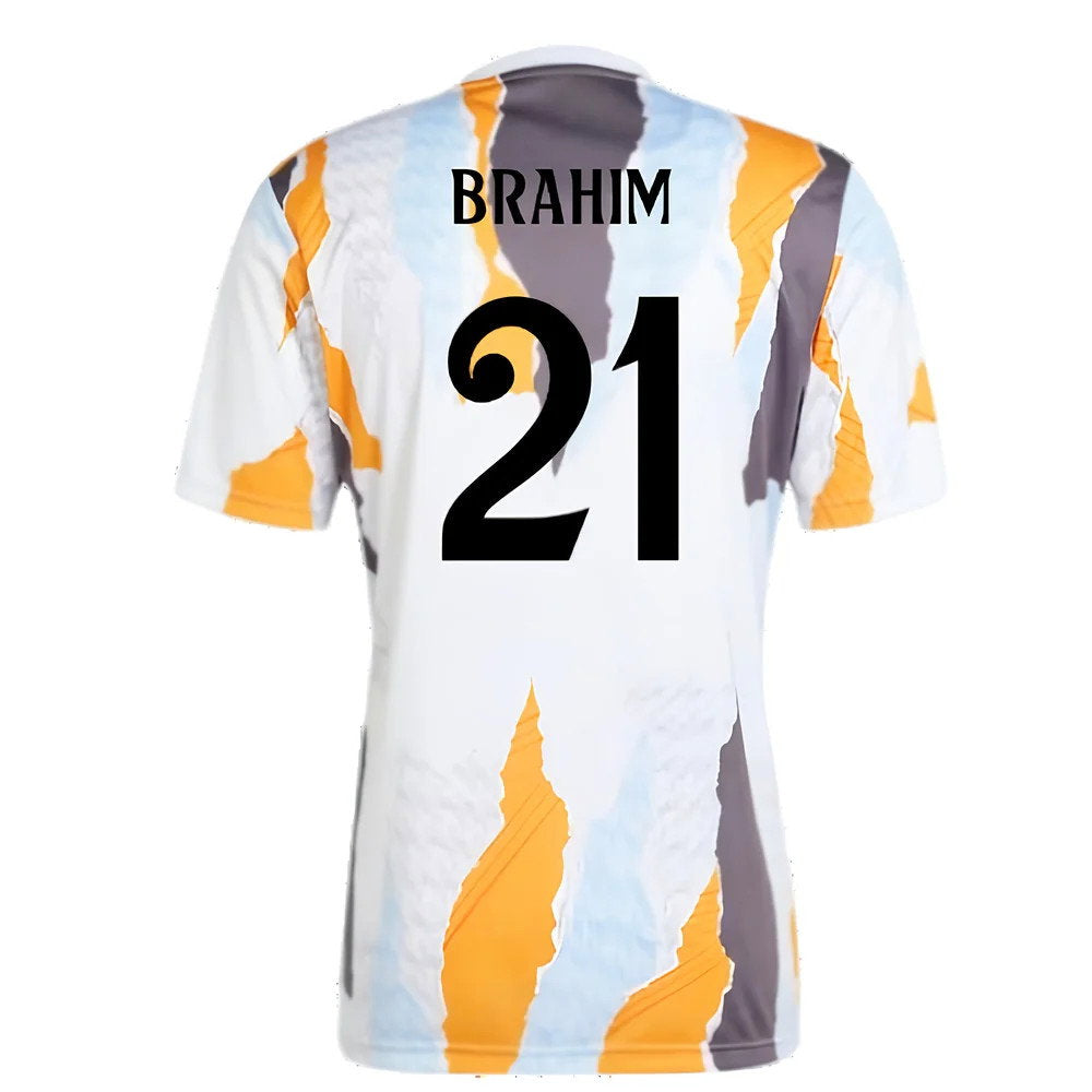 2024-2025 Real Madrid Pre-Match Shirt (White/Crew Orange) (Brahim 21)_2