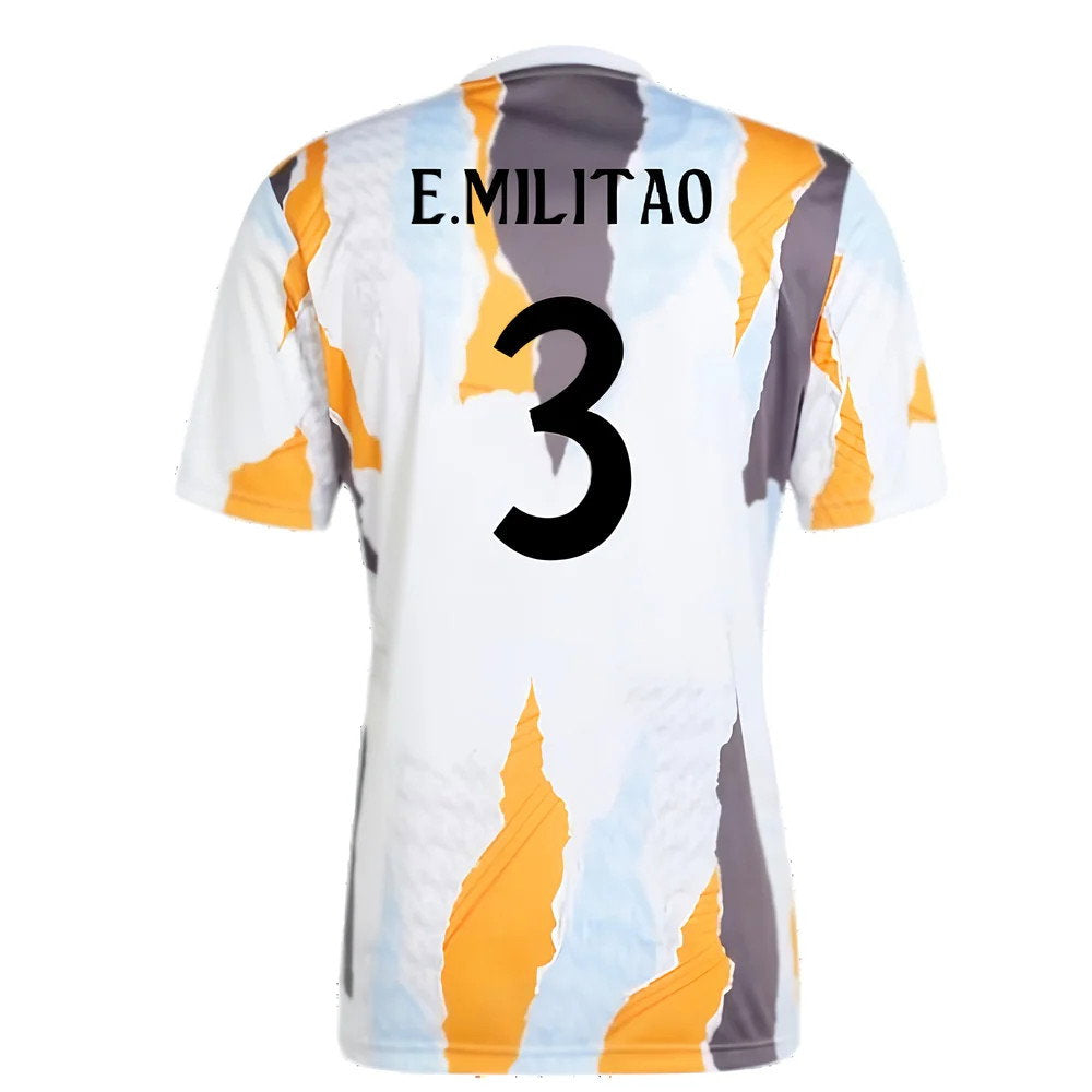 2024-2025 Real Madrid Pre-Match Shirt (White/Crew Orange) (E.Militao 3)_2