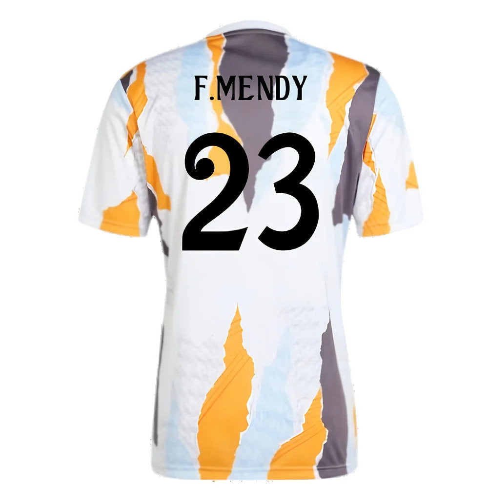 2024-2025 Real Madrid Pre-Match Shirt (White/Crew Orange) (F.Mendy 23)_2