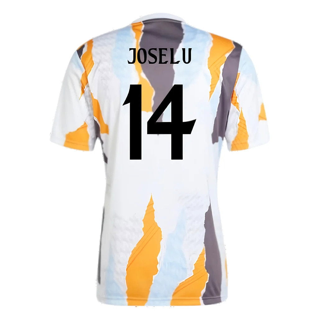 2024-2025 Real Madrid Pre-Match Shirt (White/Crew Orange) (Joselu 14)_2