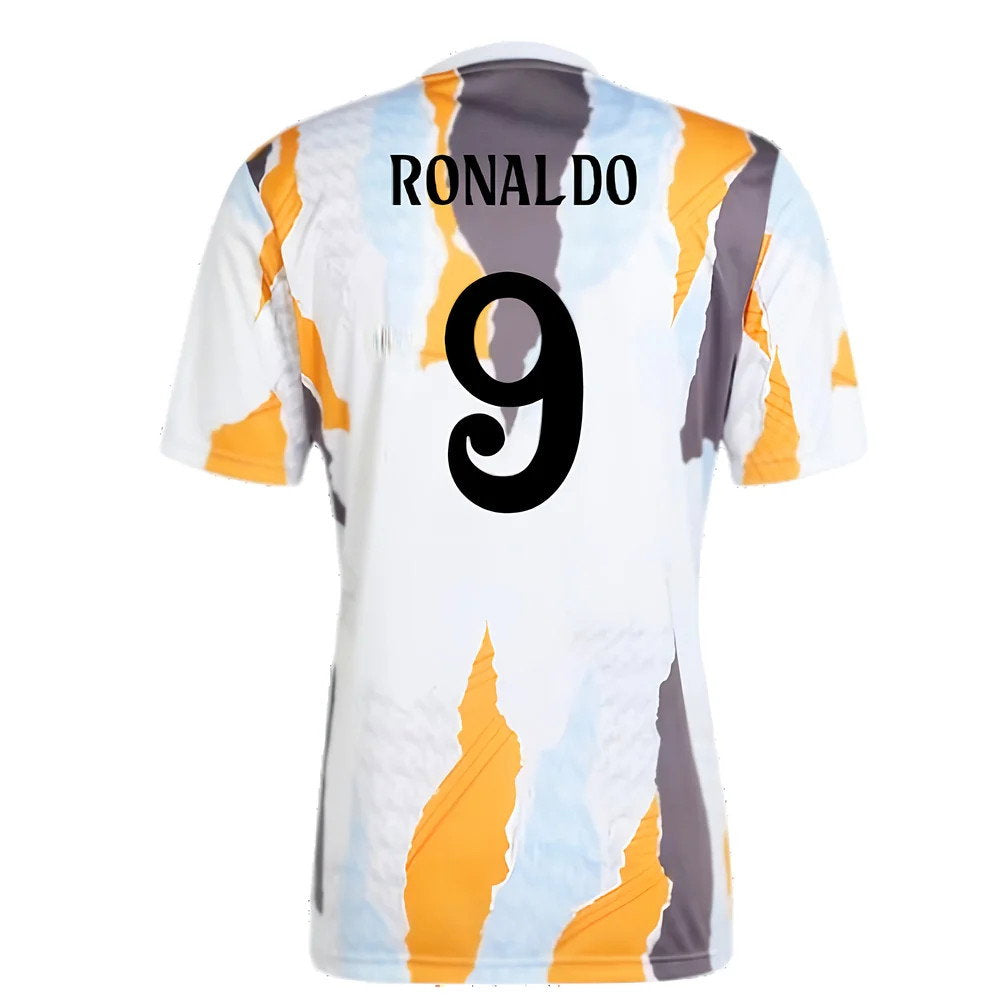 2024-2025 Real Madrid Pre-Match Shirt (White/Crew Orange) (Ronaldo 9)_2