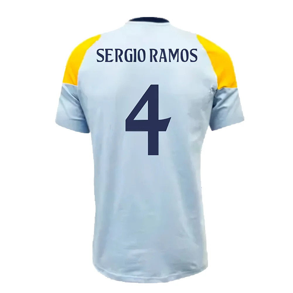 2024-2025 Real Madrid Training Tee (Glow Blue) (Sergio Ramos 4)_2