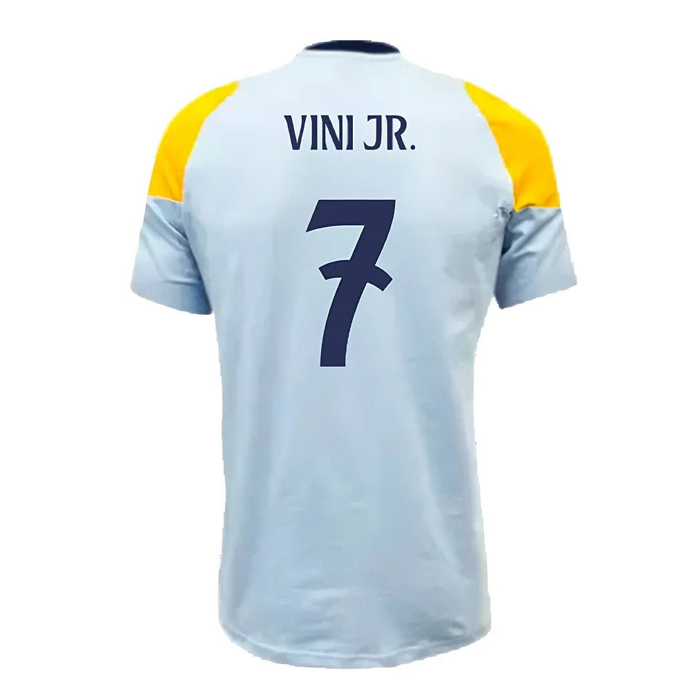 2024-2025 Real Madrid Training Tee (Glow Blue) (Vini Jr. 7)_2