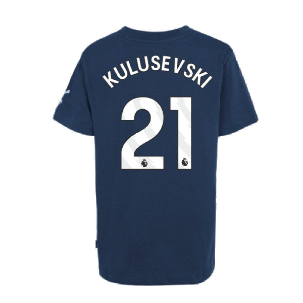 2024-2025 Tottenham Hotspur Just Do It T-Shirt (Navy) - Kids (Kulusevski 21)_2