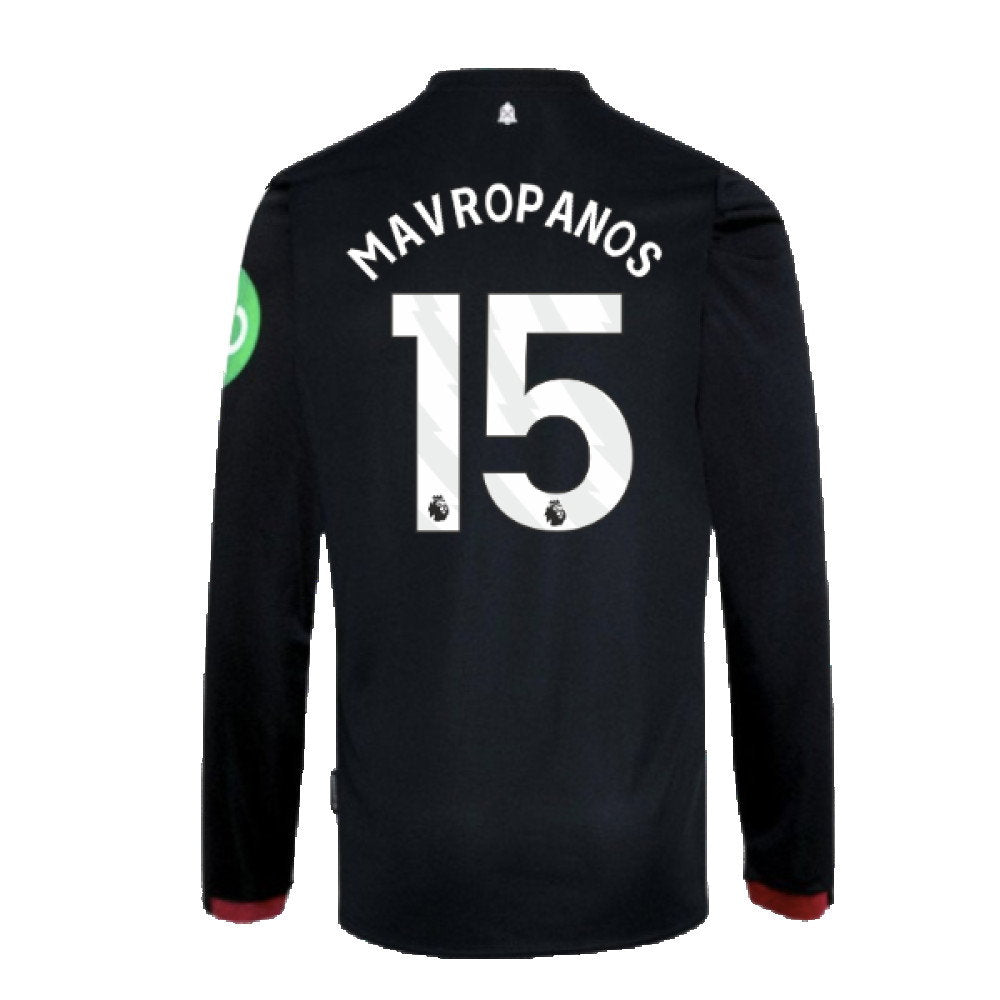 2024-2025 West Ham Long Sleeve Away Shirt (Kids) (Mavropanos 15)_2