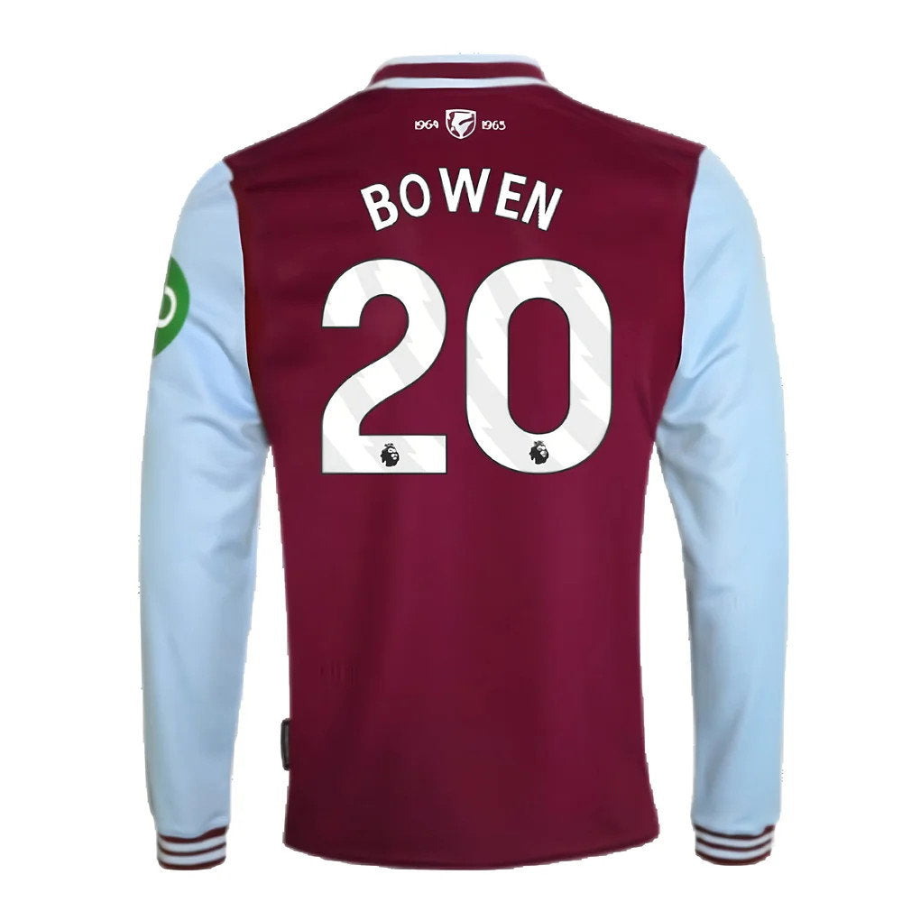 2024-2025 West Ham Long Sleeve Home Shirt (Kids) (Bowen 20)_2
