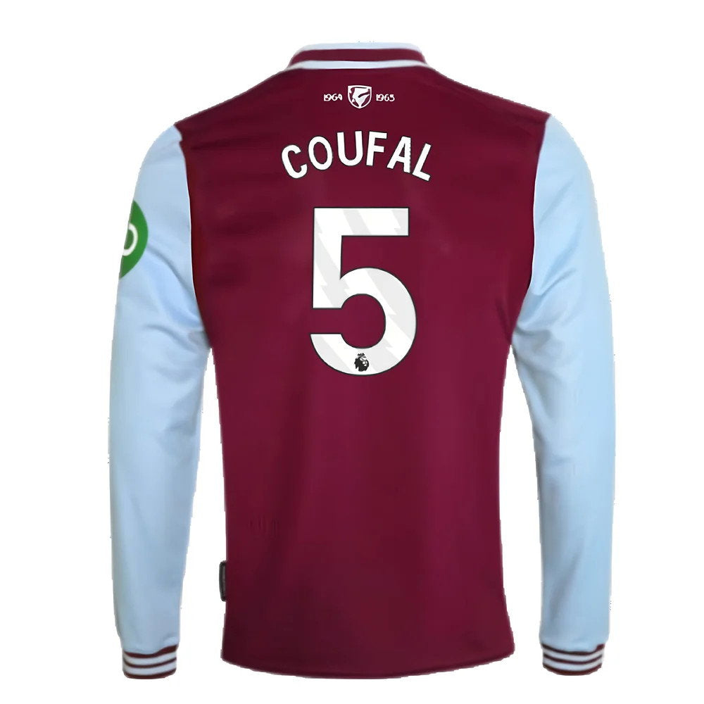 2024-2025 West Ham Long Sleeve Home Shirt (Kids) (Coufal 5)_2