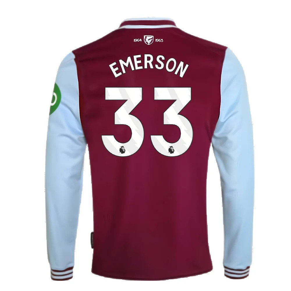 2024-2025 West Ham Long Sleeve Home Shirt (Kids) (Emerson 33)_2