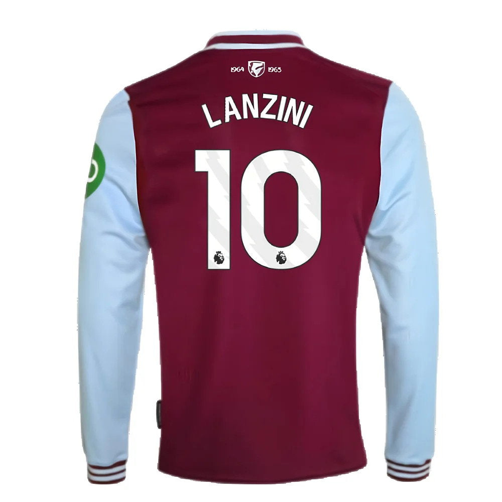 2024-2025 West Ham Long Sleeve Home Shirt (Kids) (Lanzini 10)_2
