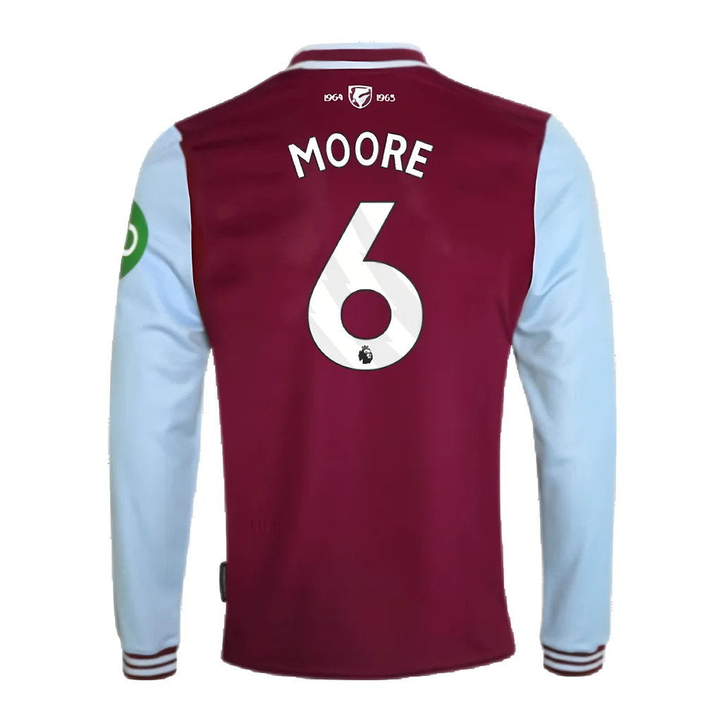 2024-2025 West Ham Long Sleeve Home Shirt (Kids) (Moore 6)_2
