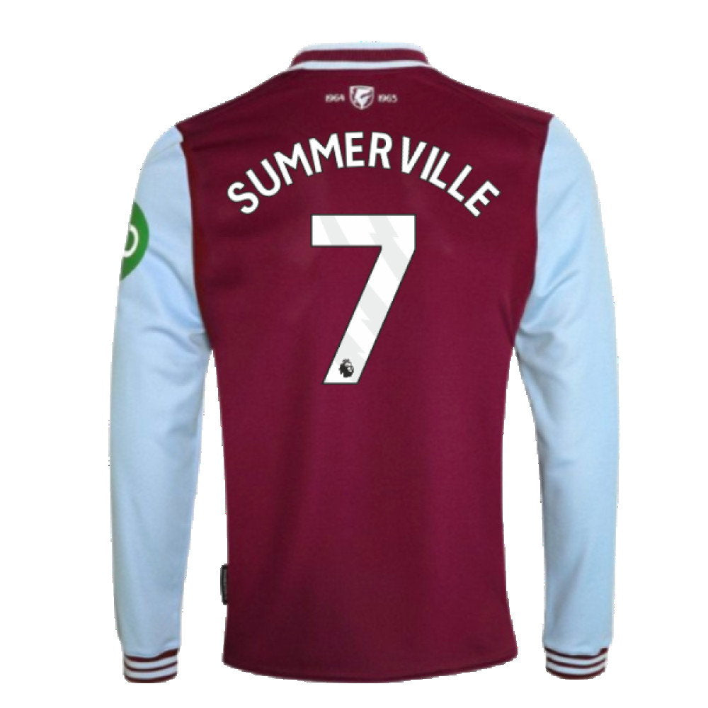 2024-2025 West Ham Long Sleeve Home Shirt (Kids) (Summerville 7)_2