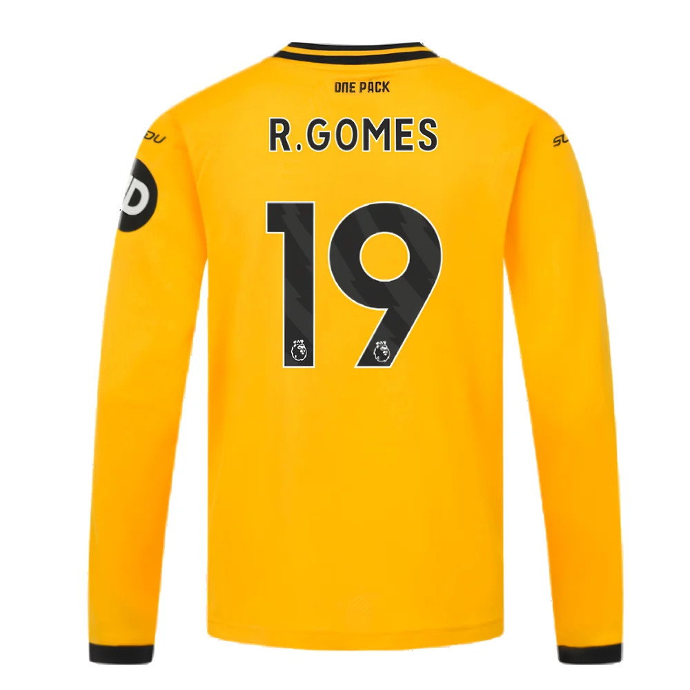 2024-2025 Wolves Long Sleeve Home Shirt (Kids) (R.Gomes 19)_2