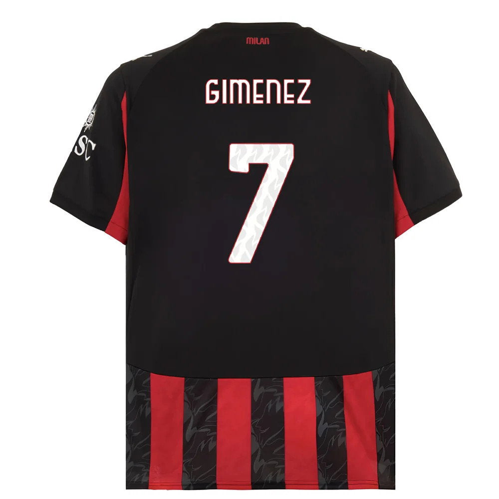 2025-2026 AC Milan Home Shirt (Gimenez 7)_0