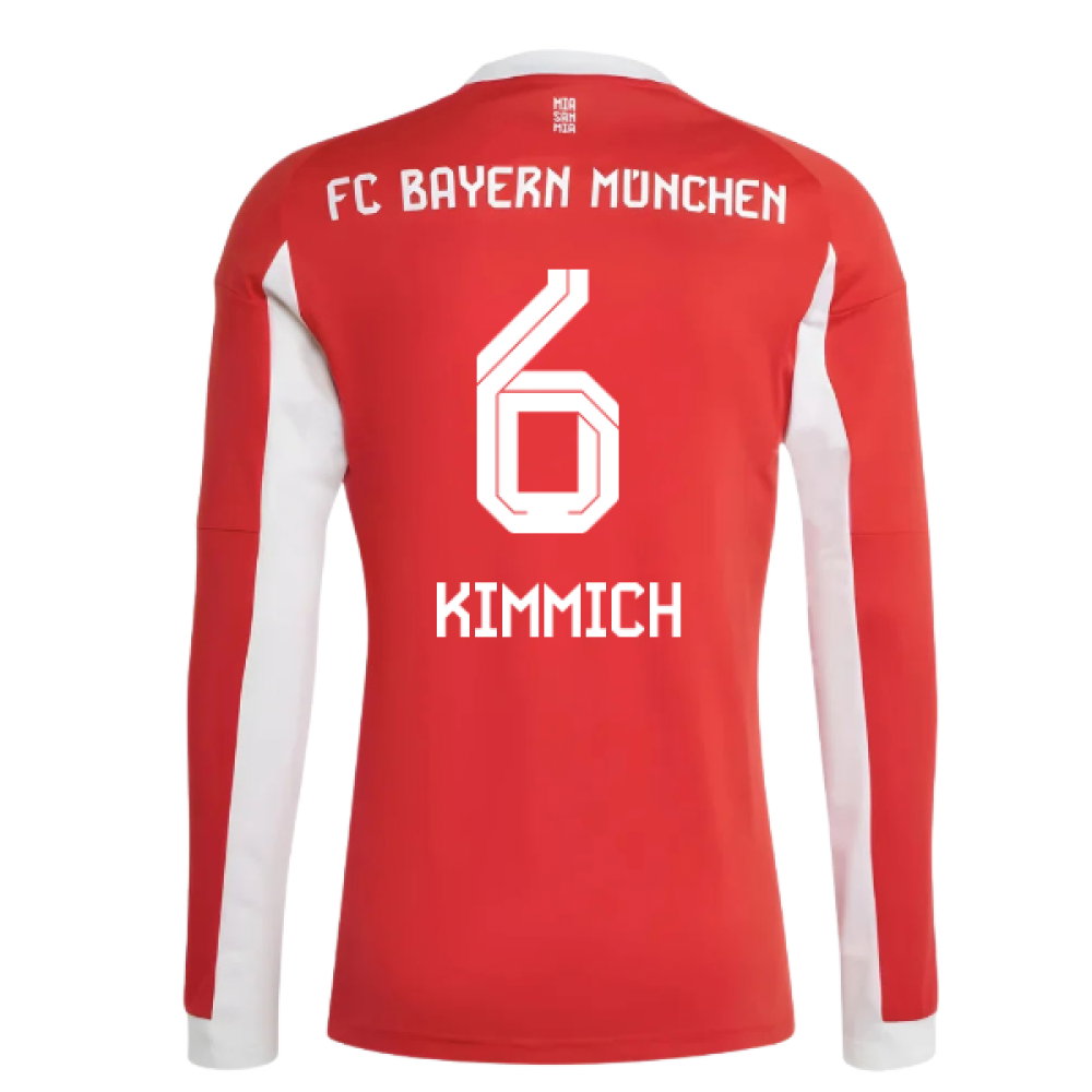 2025-2026 Bayern Munich Long Sleeve Home Shirt (Kimmich 6)_0