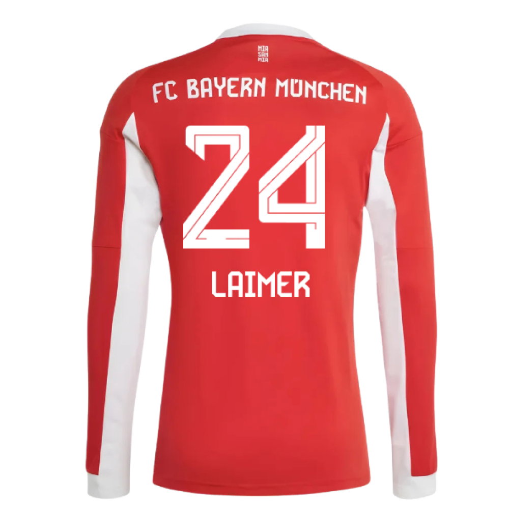 2025-2026 Bayern Munich Long Sleeve Home Shirt (Laimer 24)_0