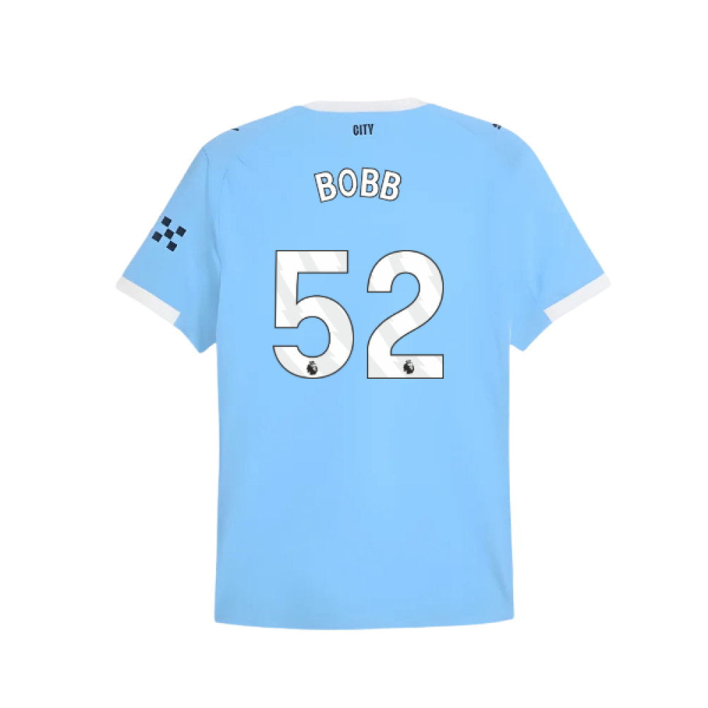 2025-2026 Man City Authentic Home Shirt (Bobb 52)_0