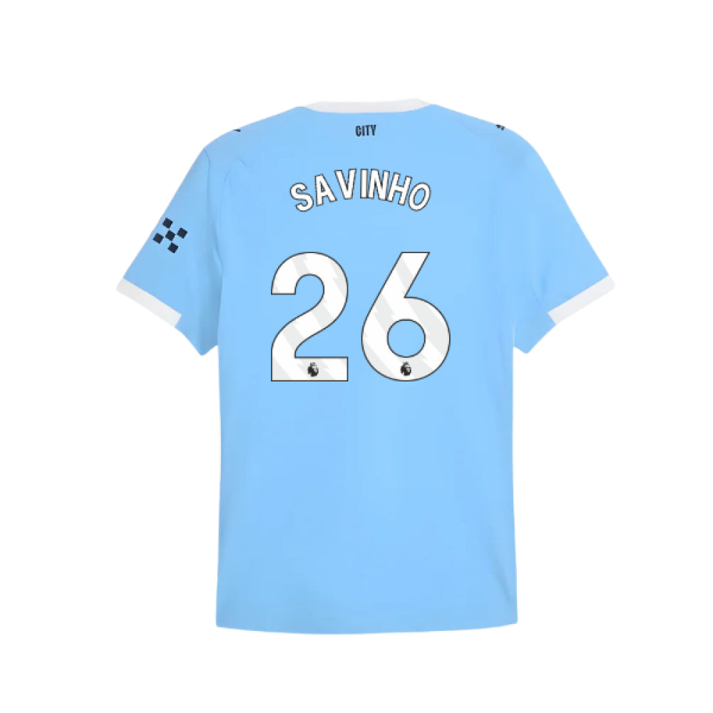 2025-2026 Man City Authentic Home Shirt (Savinho 26)_0