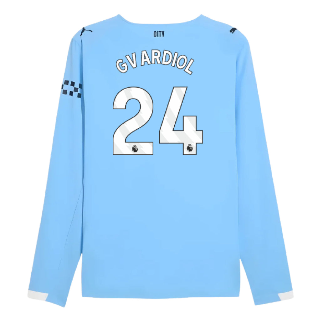 2025-2026 Man City Authentic Long Sleeve Home Shirt (Gvardiol 24)_0