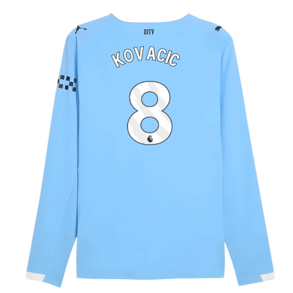 2025-2026 Man City Authentic Long Sleeve Home Shirt (Kovacic 8)_0
