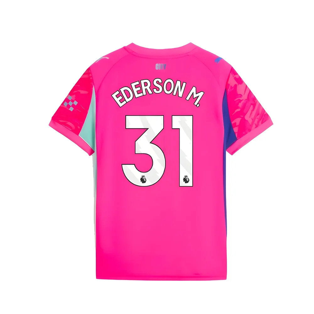 2025-2026 Man City Goalkeeper Home Shirt (Pink) - Kids (Ederson M. 31)_2