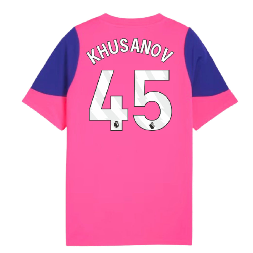 2025-2026 Man City Training Jersey (Fluro Pink) - Kids (Khusanov 45)_0