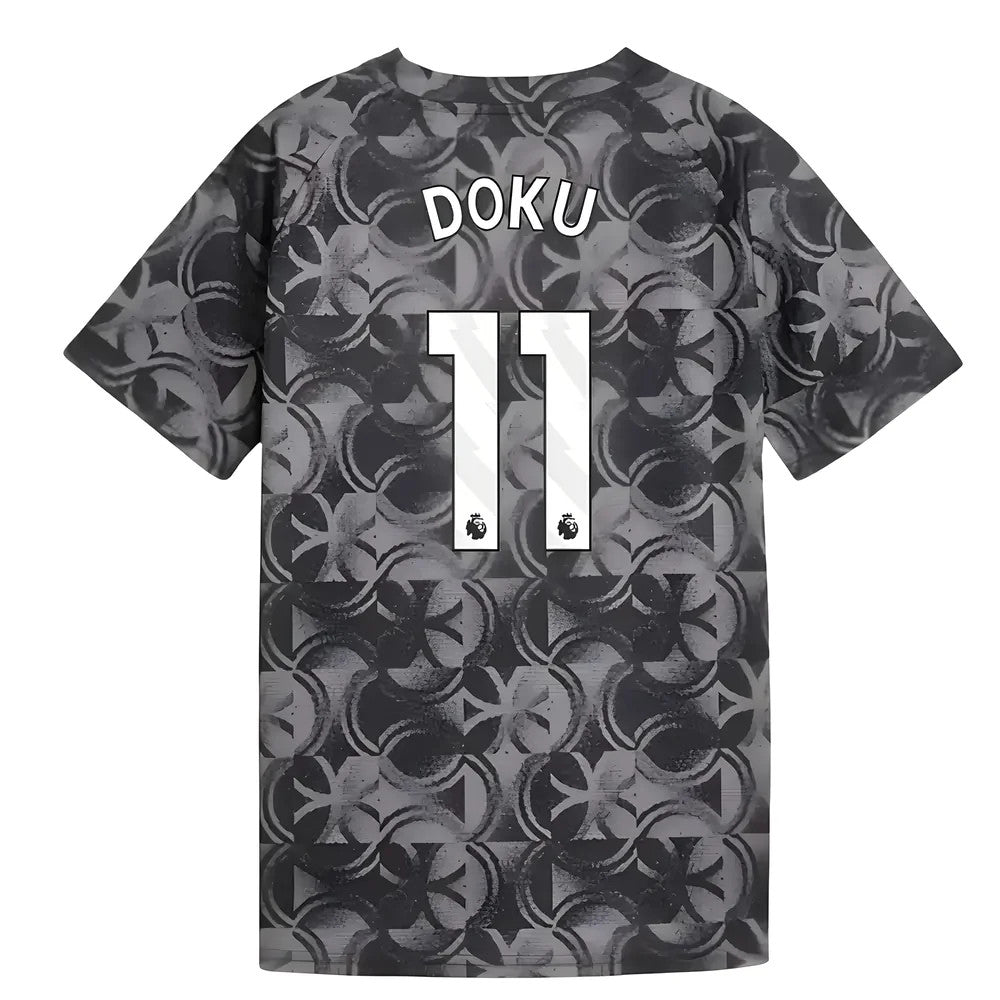 2025-2026 Man City Warm Up Jersey (Black) - Kids (Doku 11)_0
