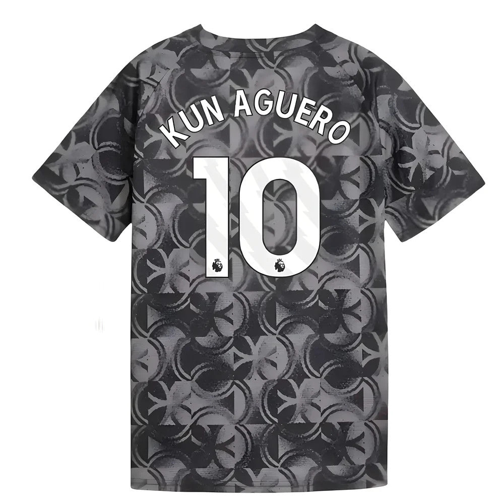 2025-2026 Man City Warm Up Jersey (Black) - Kids (Kun Aguero 10)_0