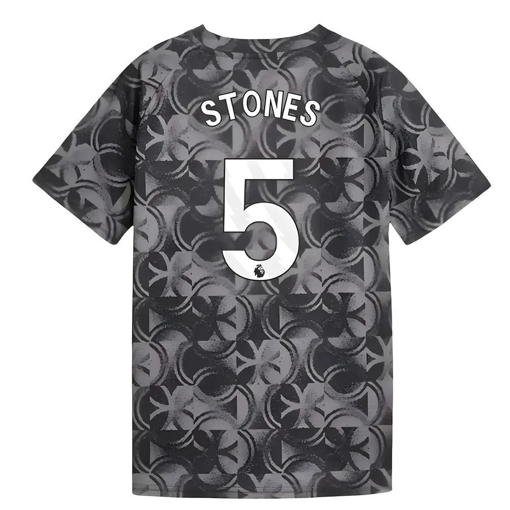 2025-2026 Man City Warm Up Jersey (Black) - Kids (Stones 5)_0