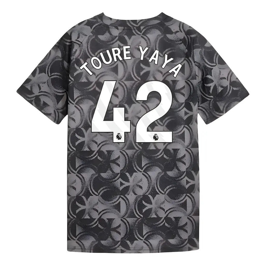 2025-2026 Man City Warm Up Jersey (Black) - Kids (Toure Yaya 42)_0