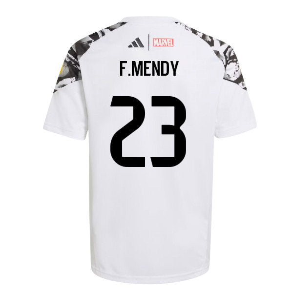 2025-2026 Real Madrid Marvel Avengers Training Shirt (White) - Kids (F.Mendy 23)_0