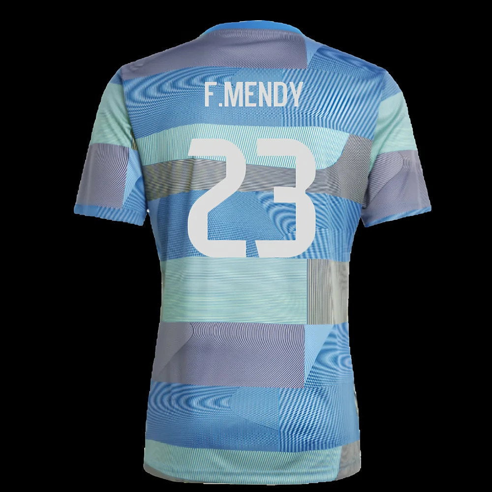 2025-2026 Real Madrid Pre-Match Shirt (Blue) (F.Mendy 23)_2