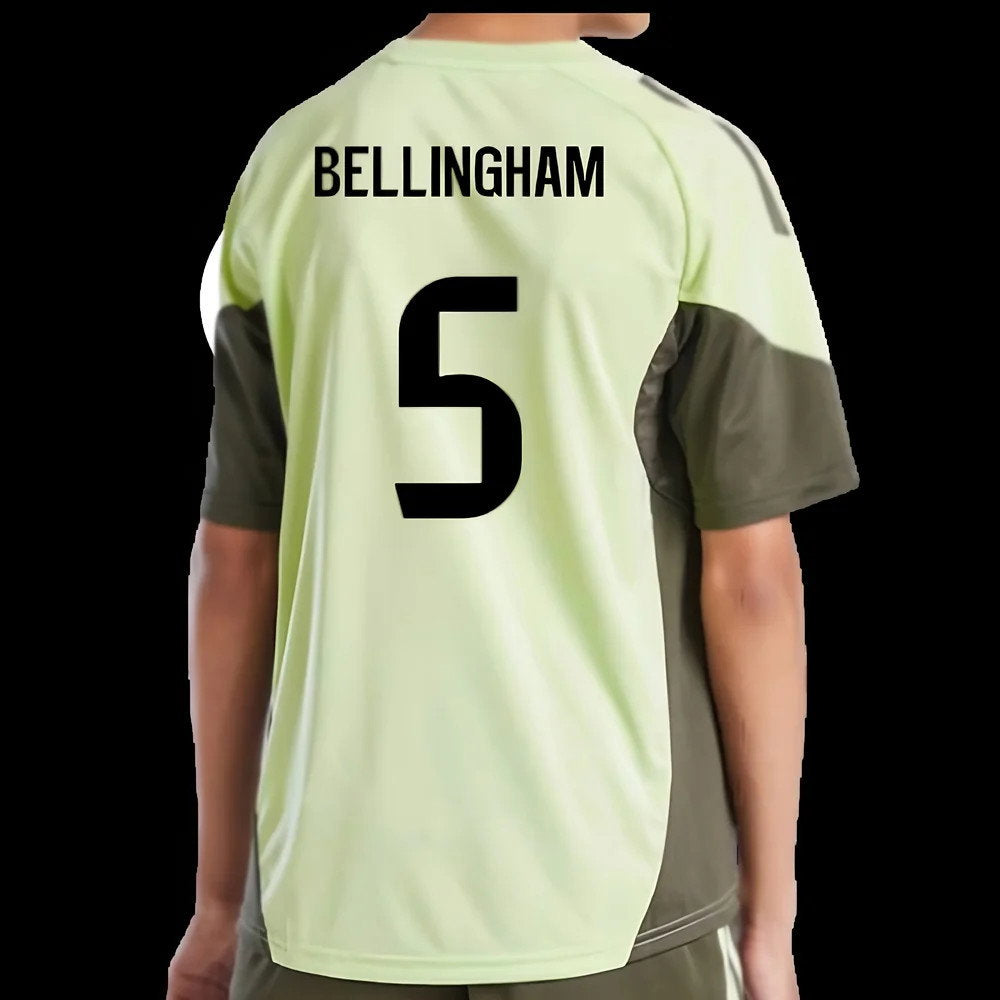 2025-2026 Real Madrid Training Jersey (Almost Lime) - Kids (Bellingham 5)_2