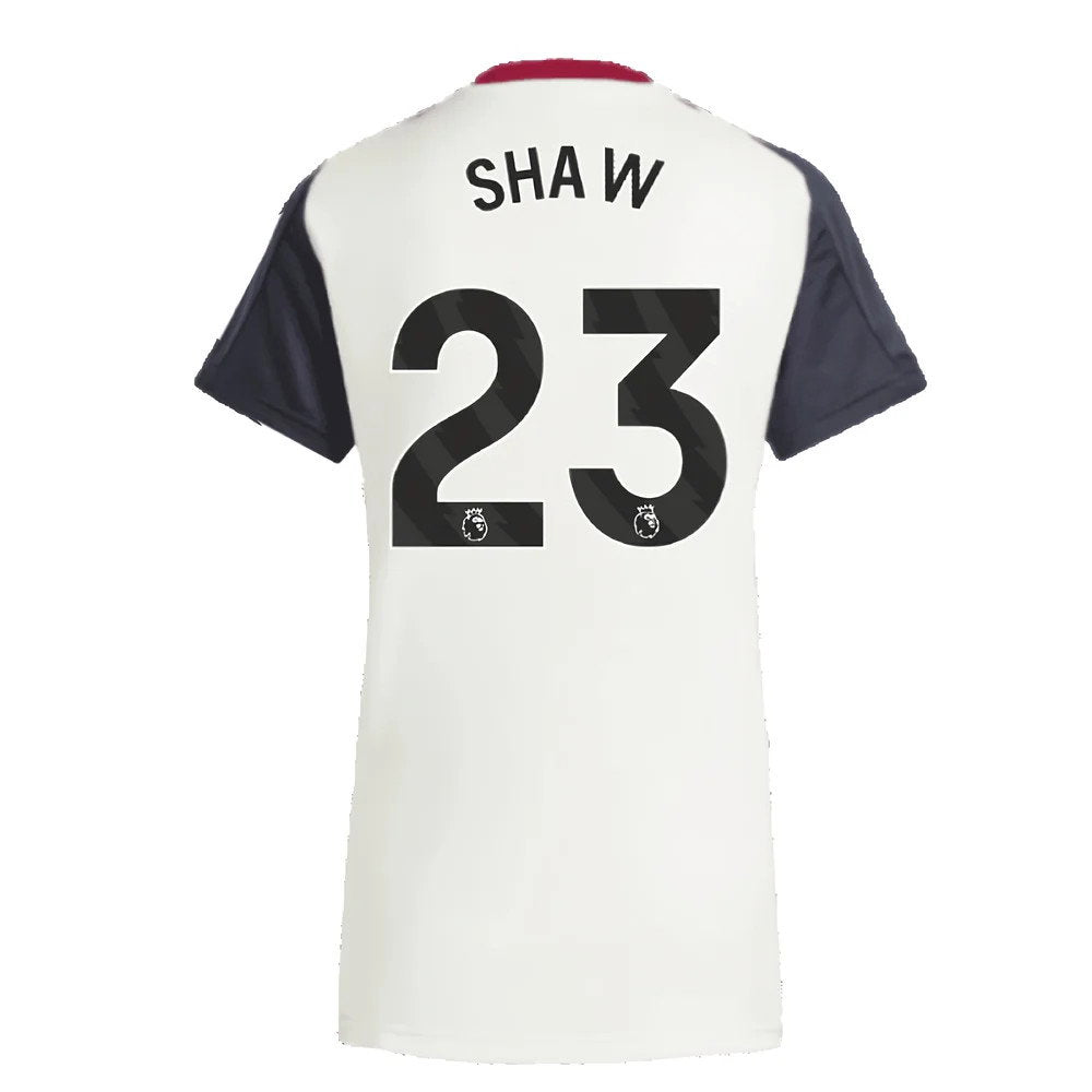 2025 Man Utd Training Jersey (Off White) - Womens (Shaw 23)_2