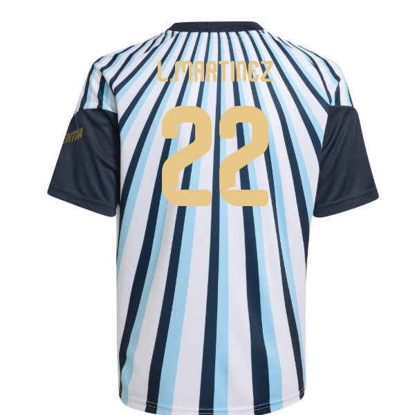 2026-2027 Argentina Home Pre-Match Shirt (White) - Kids (L.Martinez 22)_0
