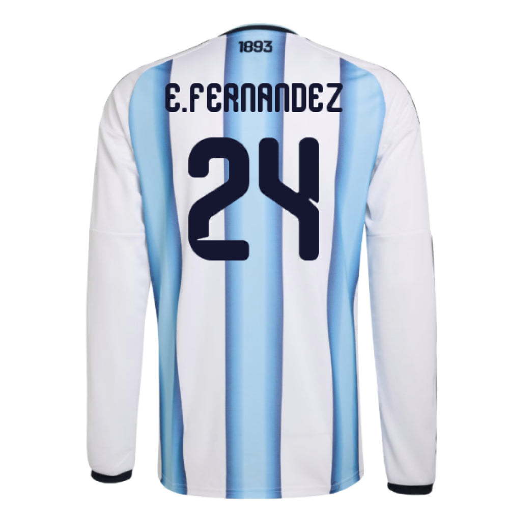 2026-2027 Argentina Long Sleeve Home Shirt (E.Fernandez 24)_0