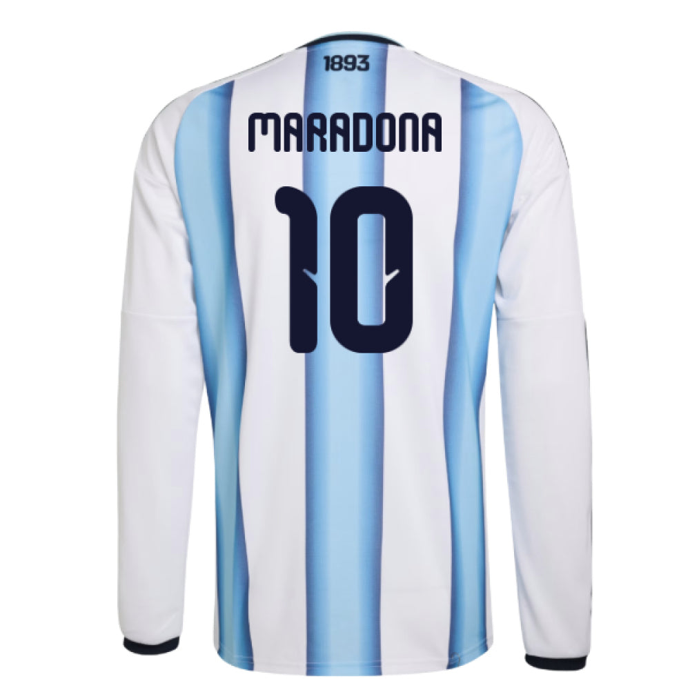 2026-2027 Argentina Long Sleeve Home Shirt (Maradona 10)_0